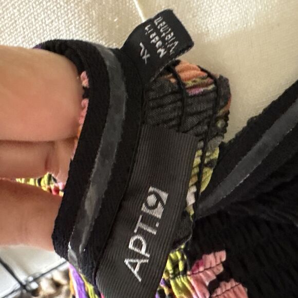 Women’s Halter Dress Black Multicolor Art Floral Mock Elastic Back Size XL - Picture 14 of 14